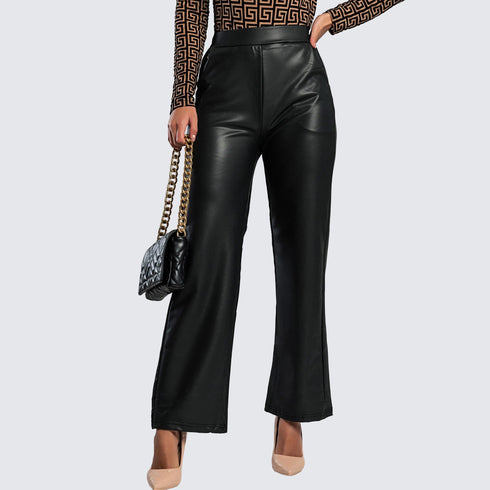 Camden Straight-Leg Faux Leather Trousers